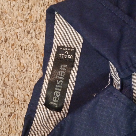 Jeansian Navy Contrast Stripe Button Down Dress Shirt - Picture 3 of 7